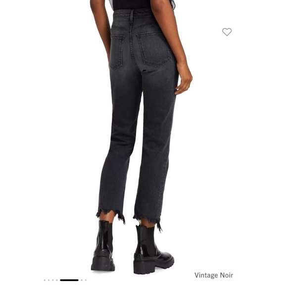 Jonathan Simkhai Standard Jeans River High Rise Straight Leg in Vintage Noir - Picture 5 of 16